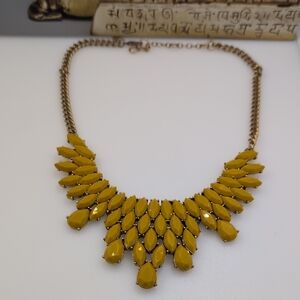 J. Crew Gold Necklace with Yellow Geometric Design